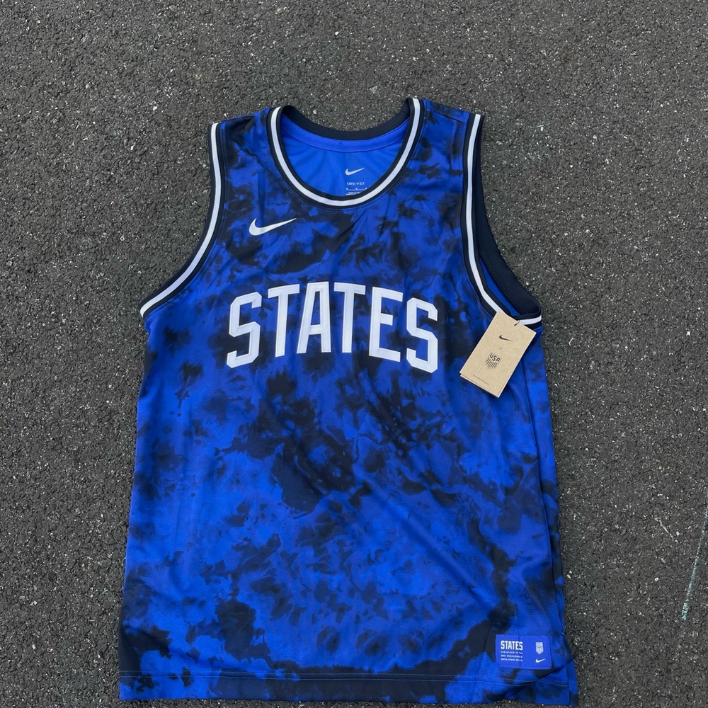 Nike Blue and Black Graphic Tank